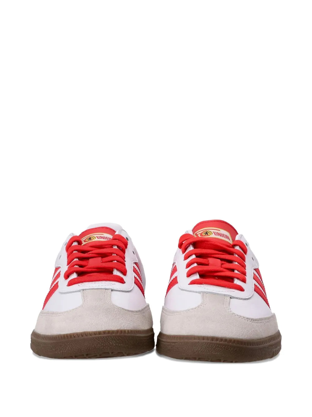 Adidas Samba Blanche Rouge - basket cuir blanche et rouge vue de face