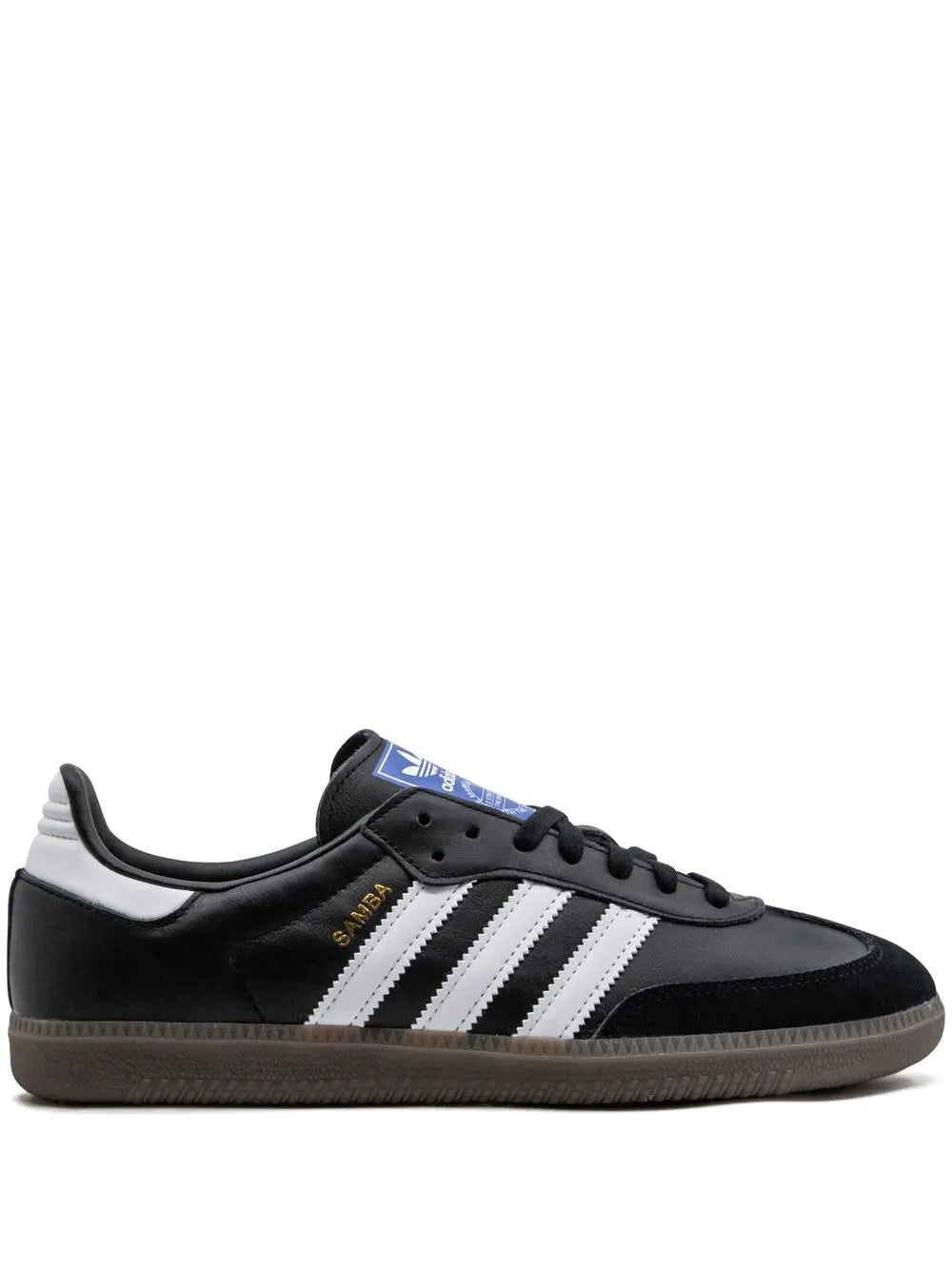 Adidas Samba Noir - basket cuir noire retro vue profil