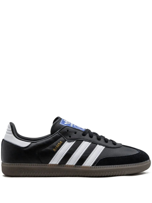 Adidas Samba Noir - basket cuir noire retro vue profil