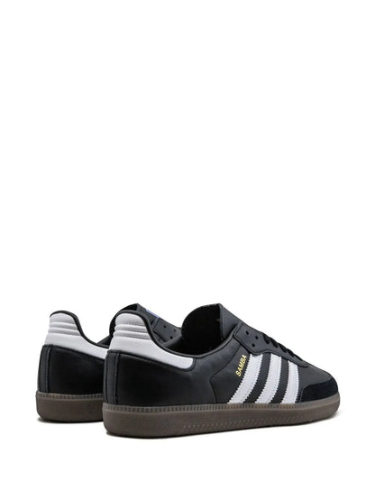 Adidas Samba Noir - basket cuir noire retro vue de face