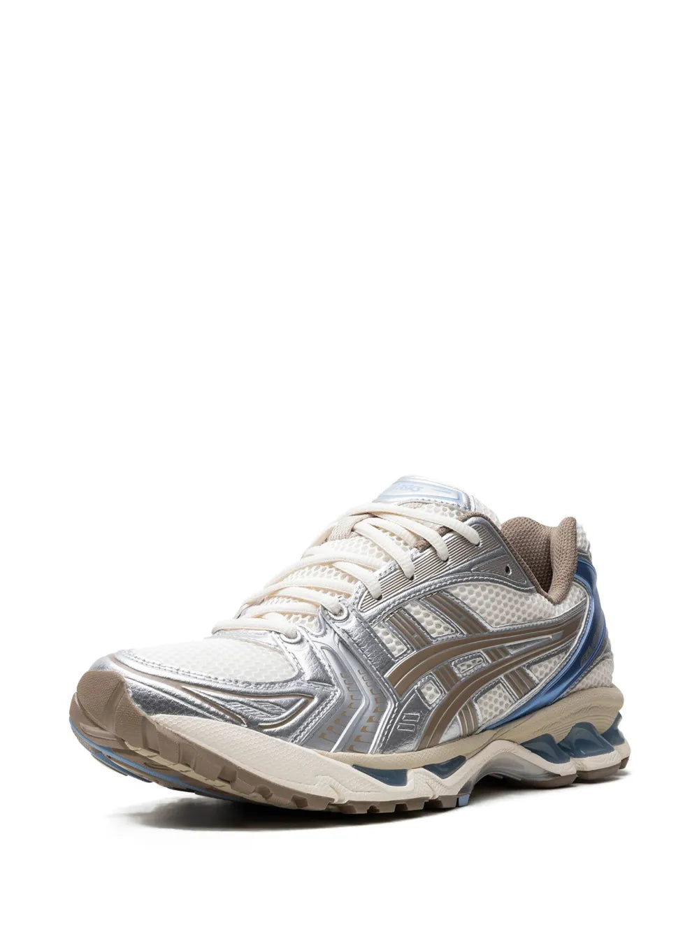 Asics Kayano 14 Cream Pepper - sneaker chunky creme et doree vue de face