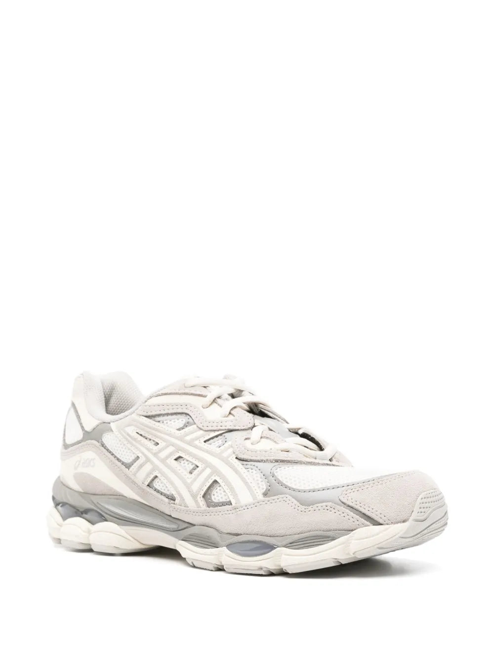 Asics Gel-NYC White Feather Grey - sneaker blanche et grise epuree vue de face