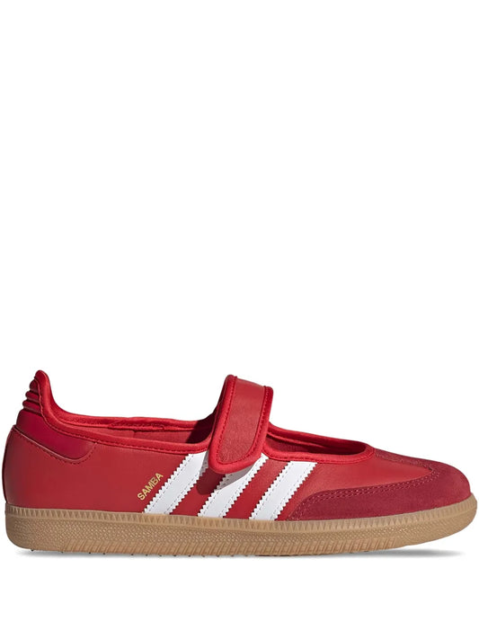 Adidas Samba Jane Rouge - basket cuir rouge vue profil