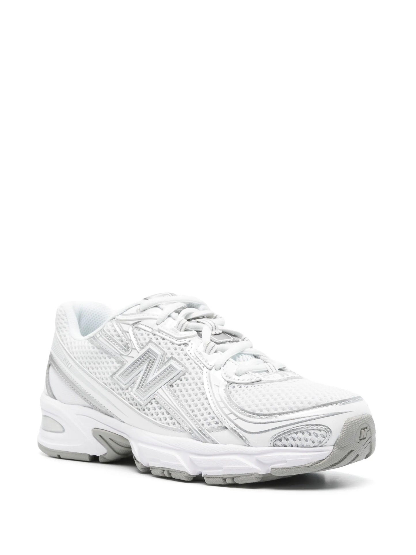 New Balance 740 Blanche - sneaker chunky all white vue de face