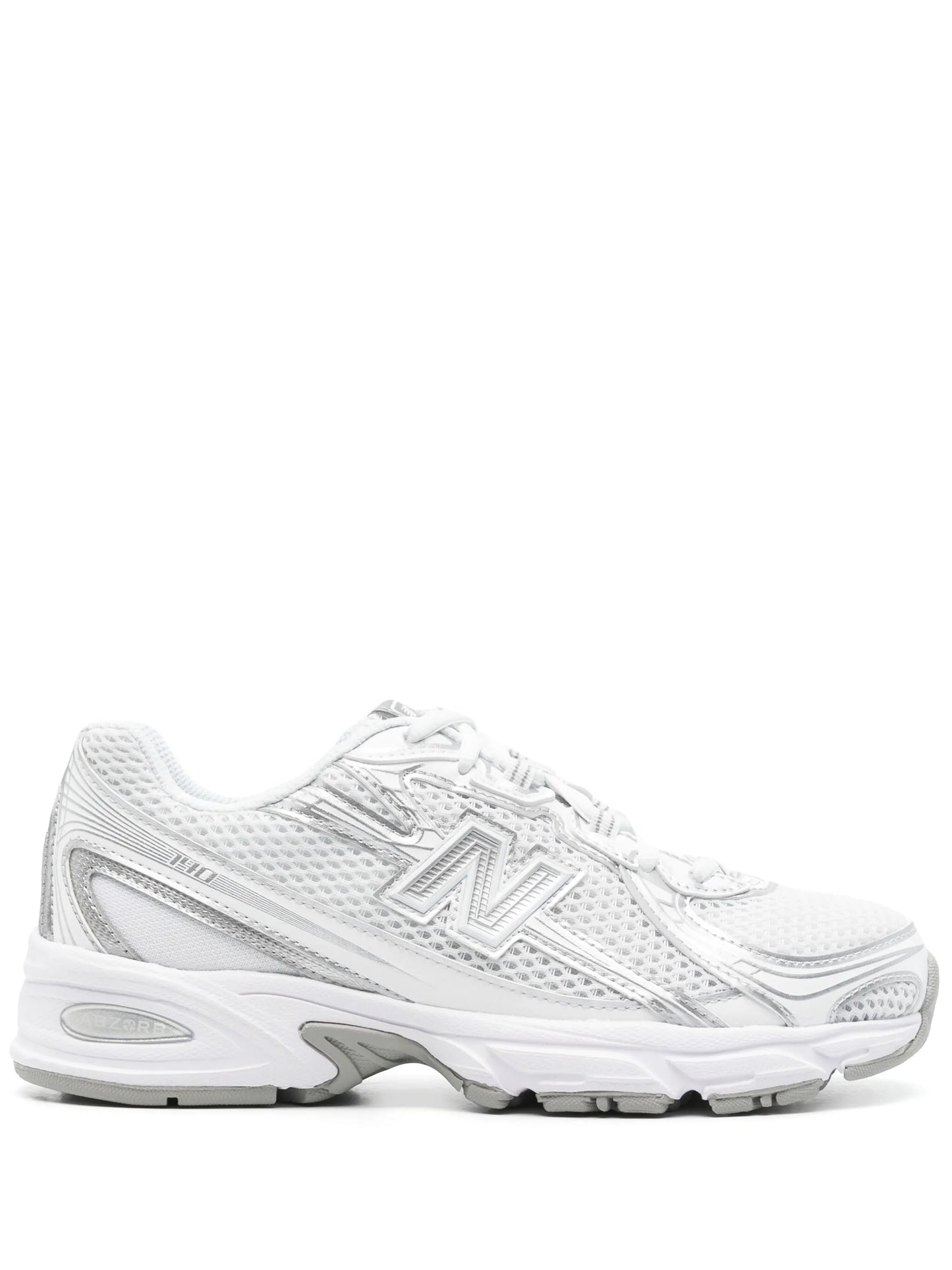 New Balance 740 Blanche - sneaker chunky all white vue profil