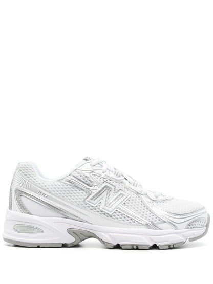 New Balance 740 Blanche - sneaker chunky all white vue profil
