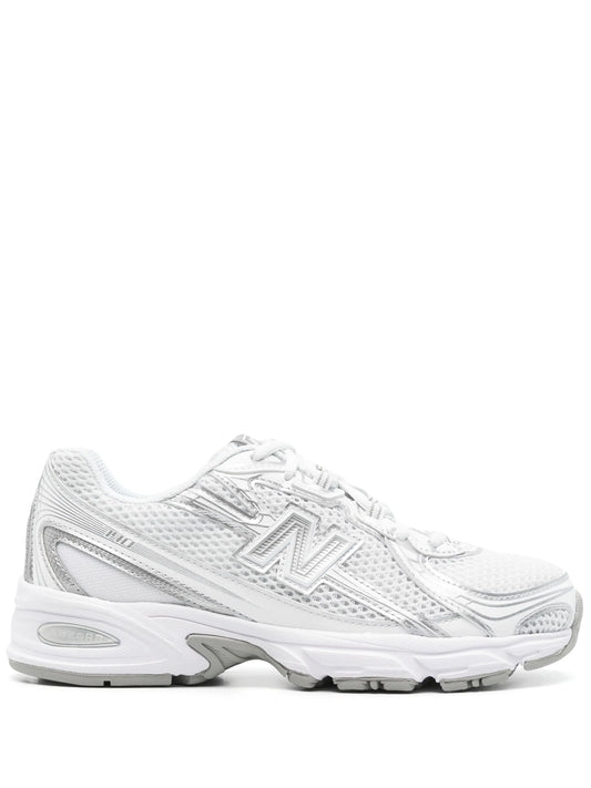 New Balance 740 Blanche - sneaker chunky all white vue profil