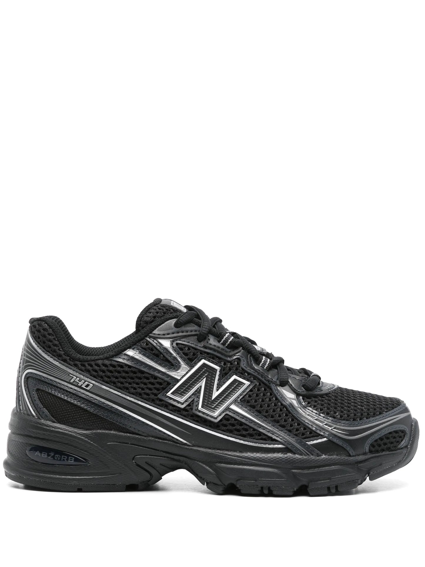 New Balance 740 Noir Metallic - sneaker chunky noire premium vue profil