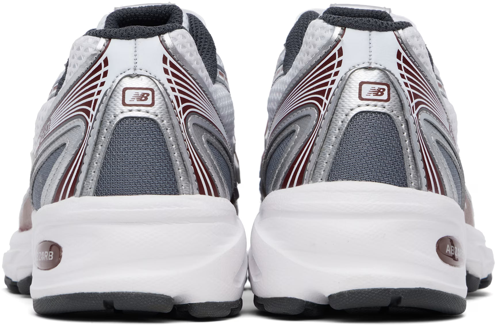 New Balance 740 Blanc Rouge - sneaker chunky blanche et rouge vue de face