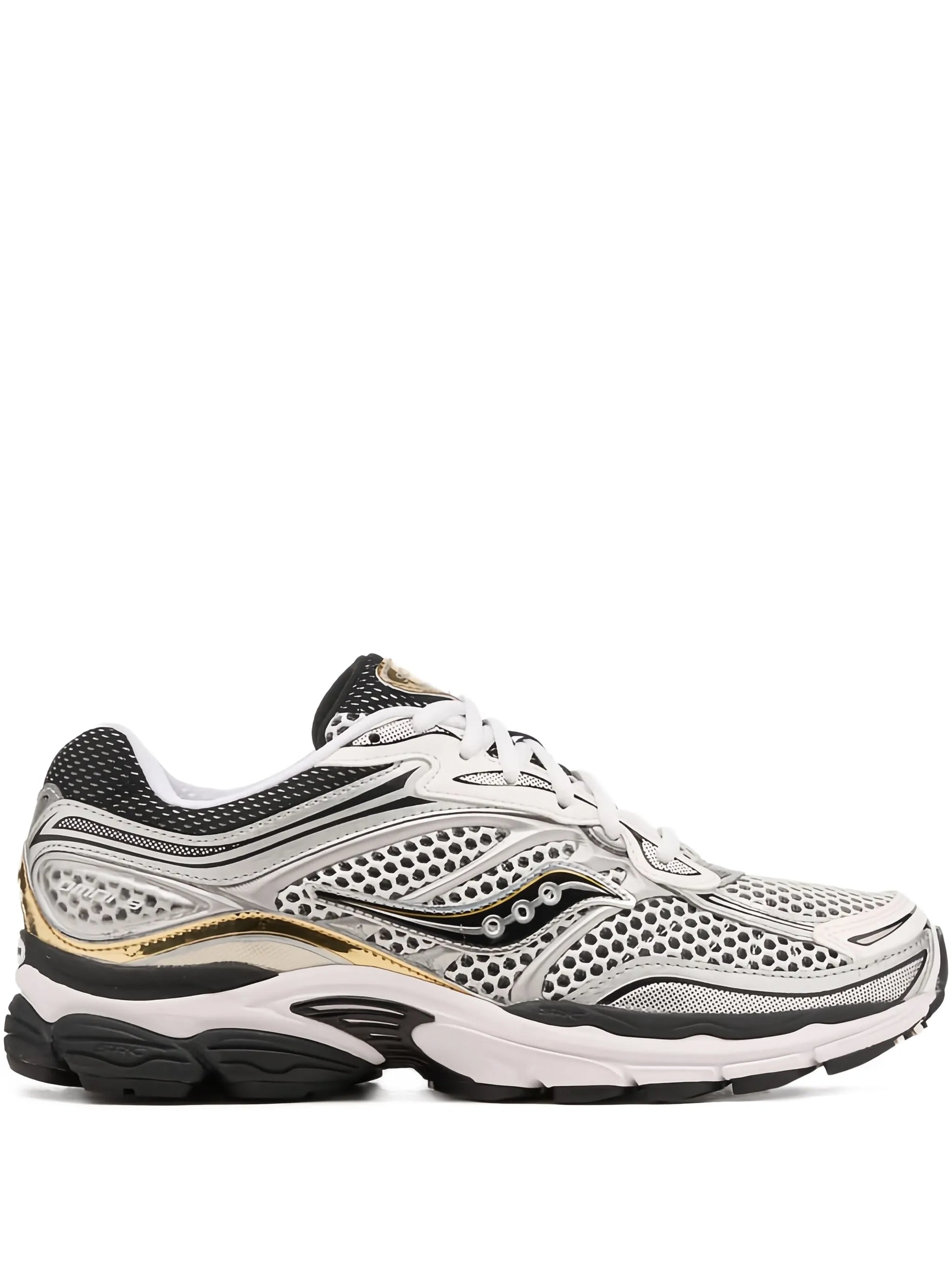 Saucony Omni 9 Silver Gold enfant - basket argentée et dorée vue profil