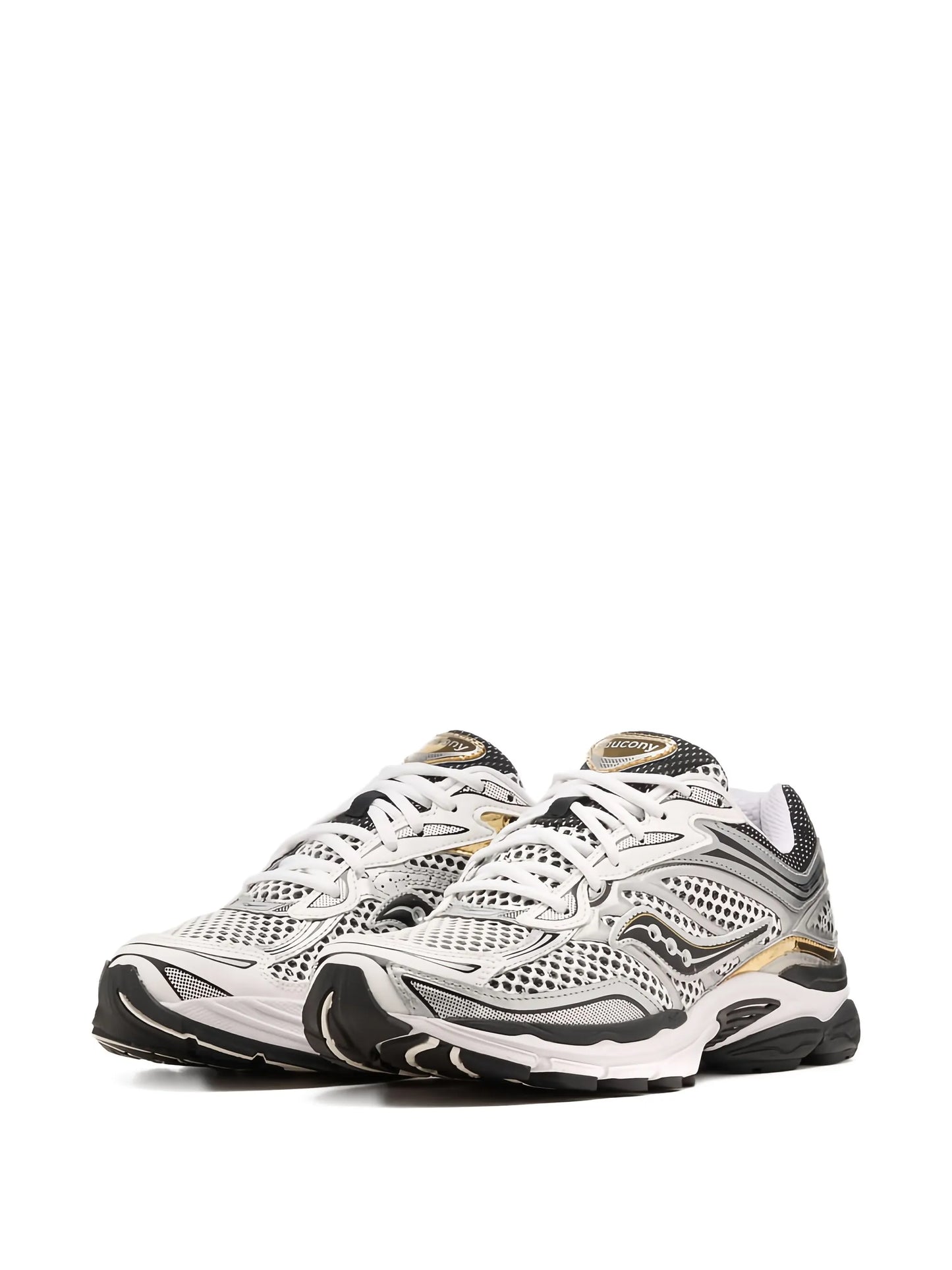 Saucony Omni 9 Silver Gold enfant - basket argentée et dorée vue de face