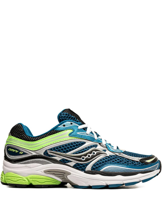 Saucony Omni 9 Green enfant - basket verte vue profil