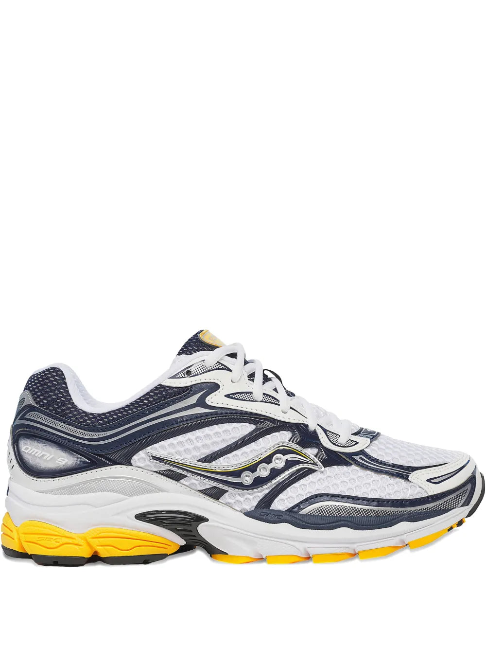Saucony Omni 9 Blue Yellow enfant - basket bleue et jaune vue profil