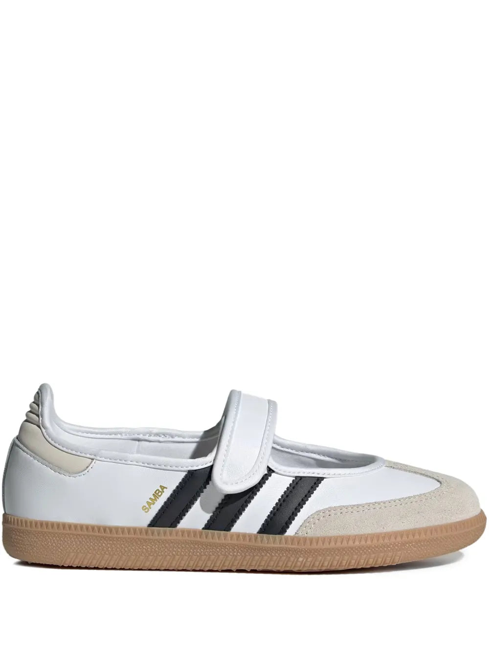 Adidas Samba Jane Blanche - basket cuir blanche vue profil