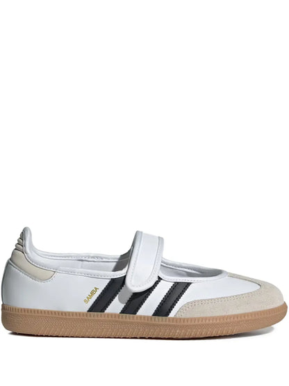 Adidas Samba Jane Blanche - basket cuir blanche vue profil