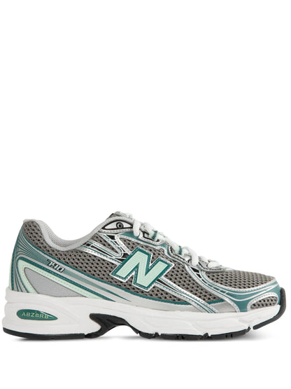 New Balance 740 Silver Metallic - sneaker chunky argentee vue profil