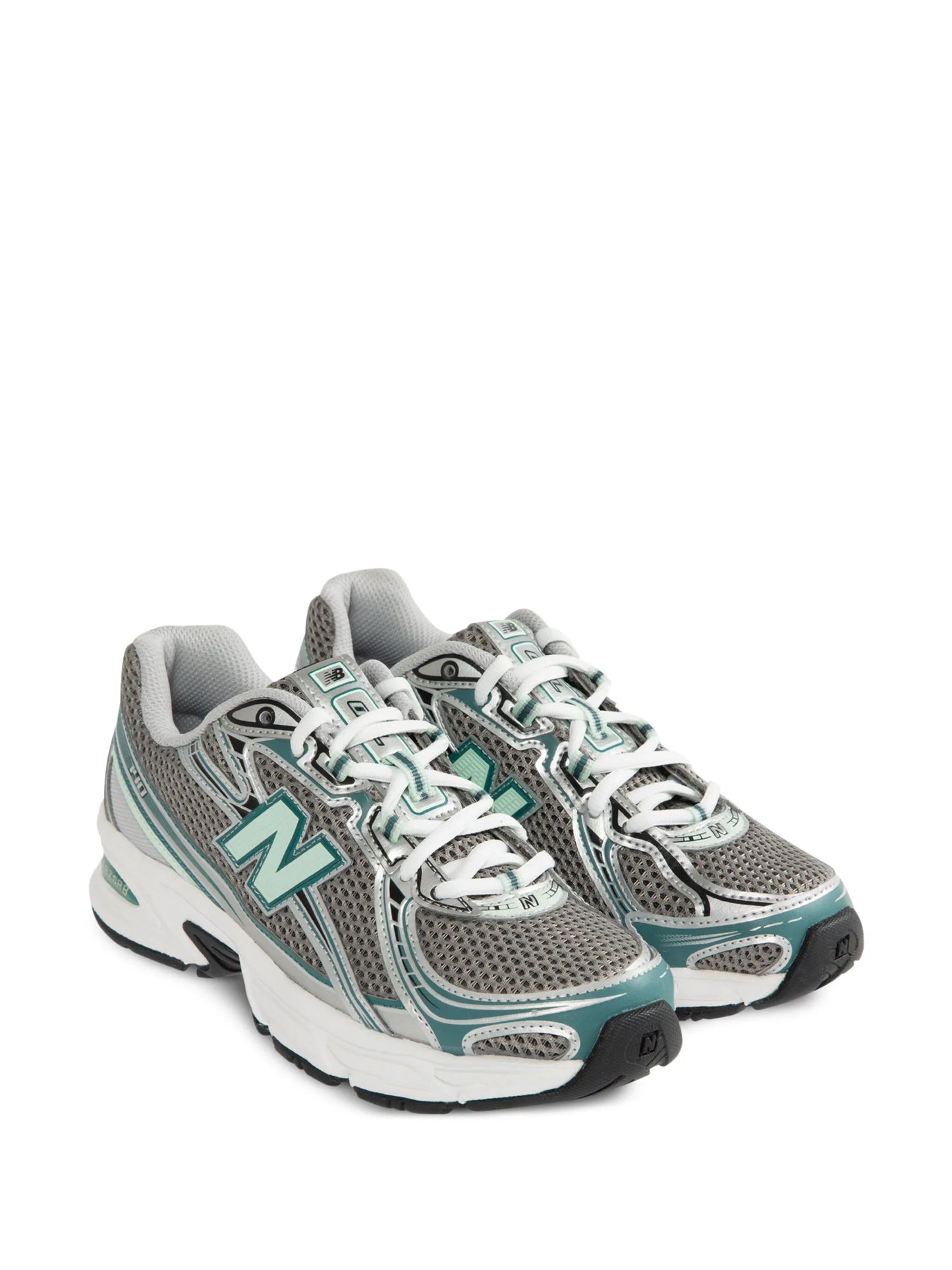 New Balance 740 Silver Metallic - sneaker chunky argentee vue de face