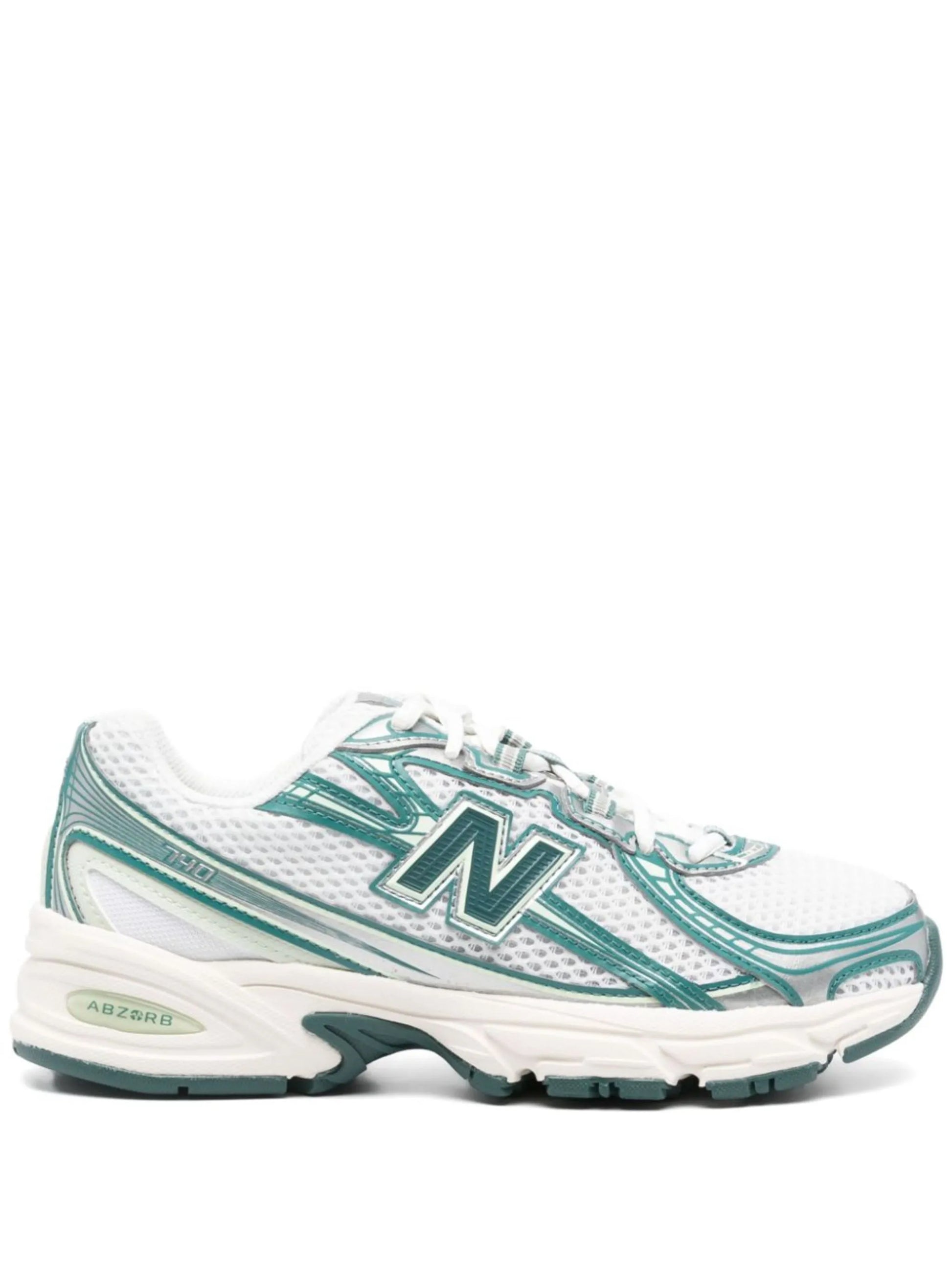 New Balance 740 Vert - sneaker chunky verte vue profil
