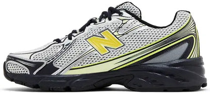 New Balance 740 Grey Volt - sneaker chunky grise et jaune fluo vue de face