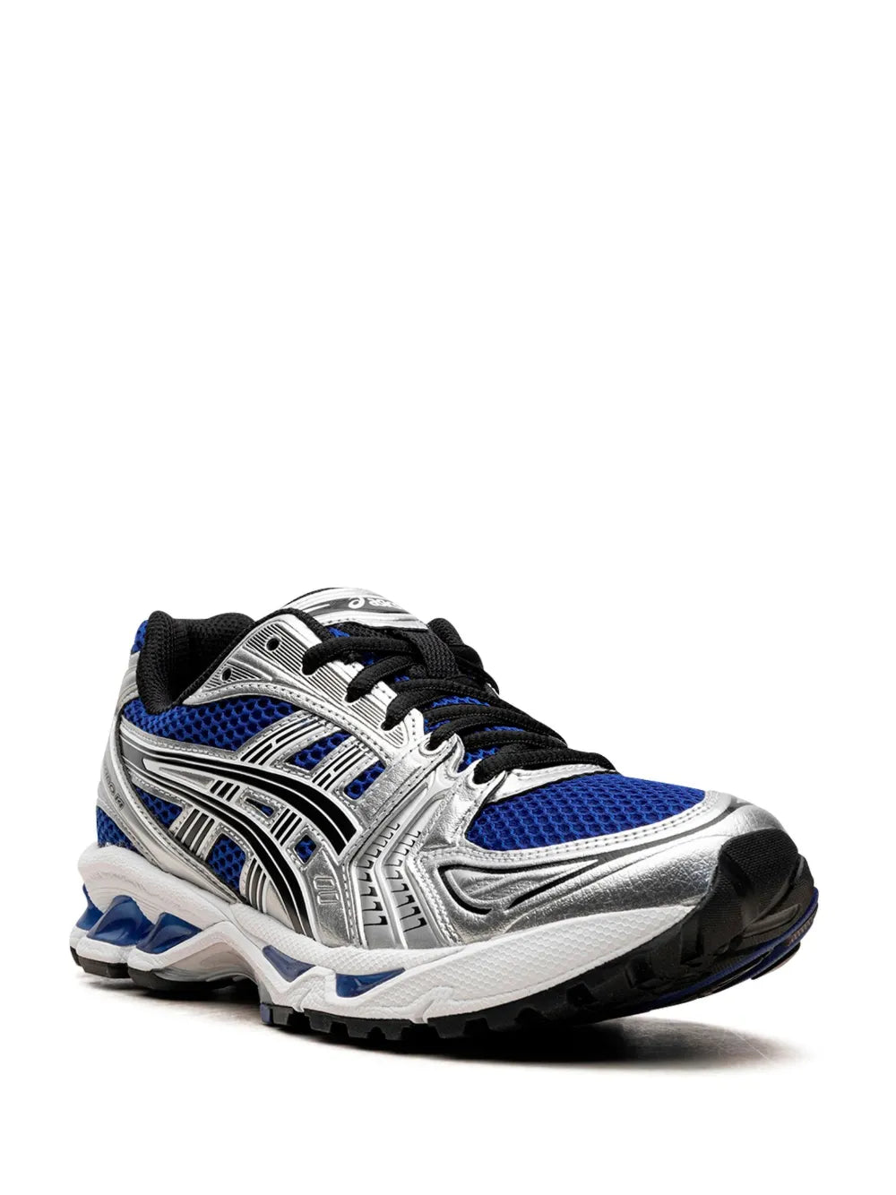 Asics Kayano 14 Blue Silver - sneaker chunky bleue et argentee vue de face