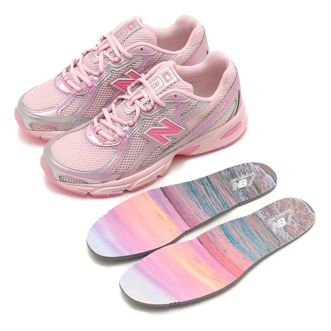 New Balance 740 Rose - sneaker chunky rose vue de face